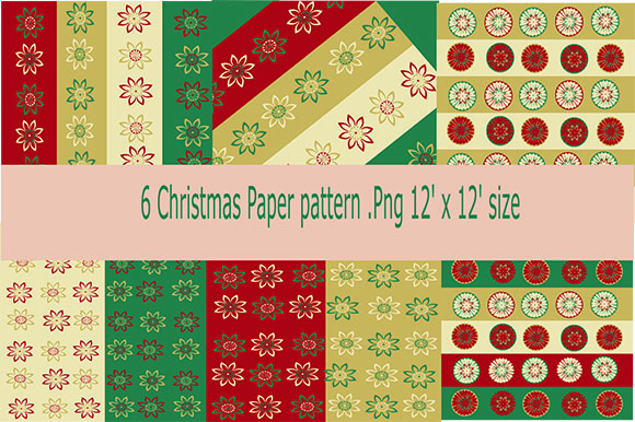 6 Christmas Paper and 6 High Resolution Paper Patterns: A Creative Resource for Crafting, Scrapbooking, and More