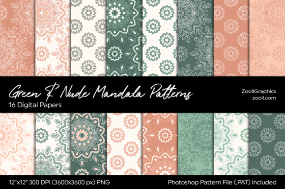 Green Nude Mandala Digital Papers: A Creative Resource for Design Enthusiasts