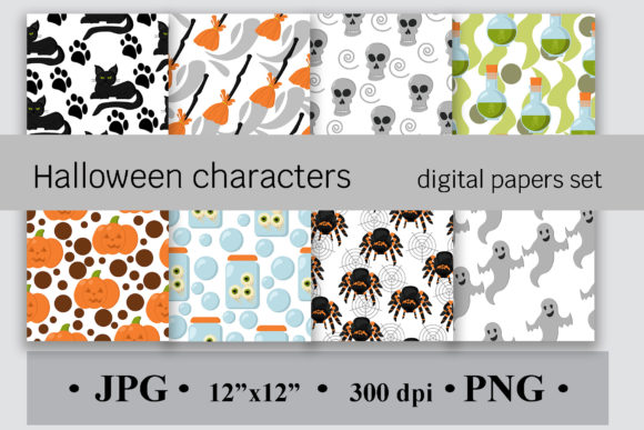 Halloween Characters Digital Paper Set: A Creative Resource for Designers and Crafters