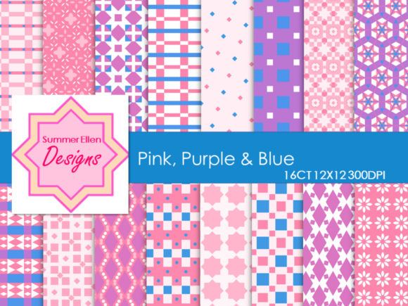 Purple Blue Pink Digital Paper: A Versatile Design Resource for Modern Creatives