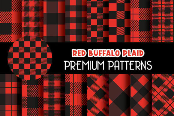 Red Buffalo Plaid Digital Papers Pattern