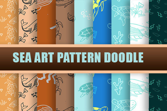 Sea Land Doodle Art Pattern: A Creative Resource for Designers and Artists