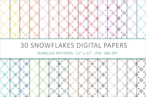 Snowflakes Color Digital Papers