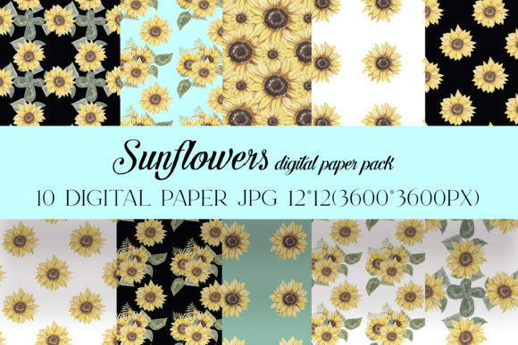 Sunflowers Digital Paper, Pattern Jpg: A Versatile Design Resource