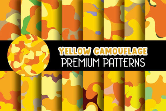 Yellow Camouflage Digital Papers Pattern